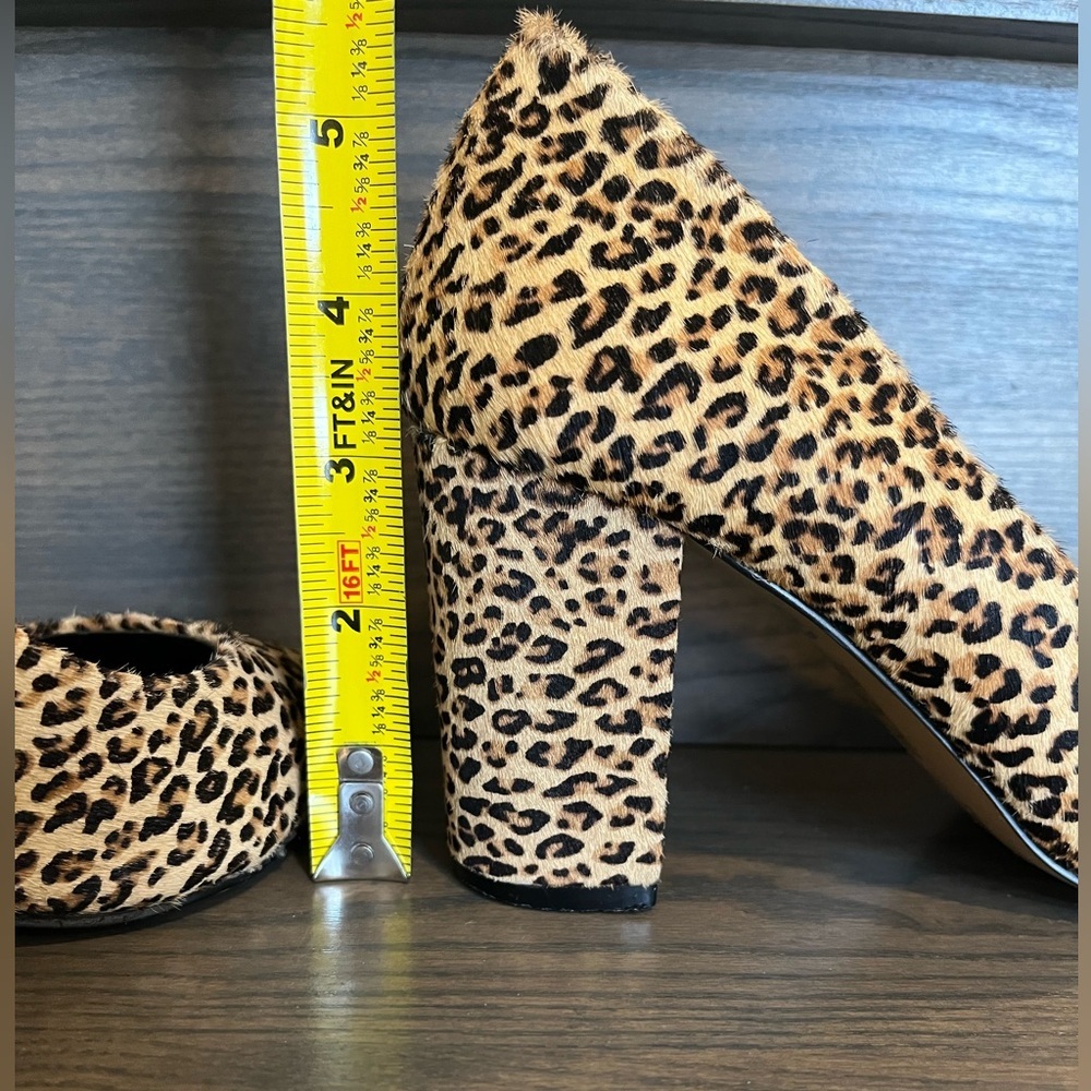 Express Leopard Print Pointed Toe Block Heel Shoe… - image 3
